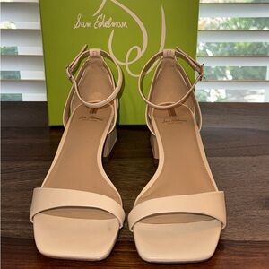Sam Edelman Wilson Ivory Leather Kitten Heels Sz 7M